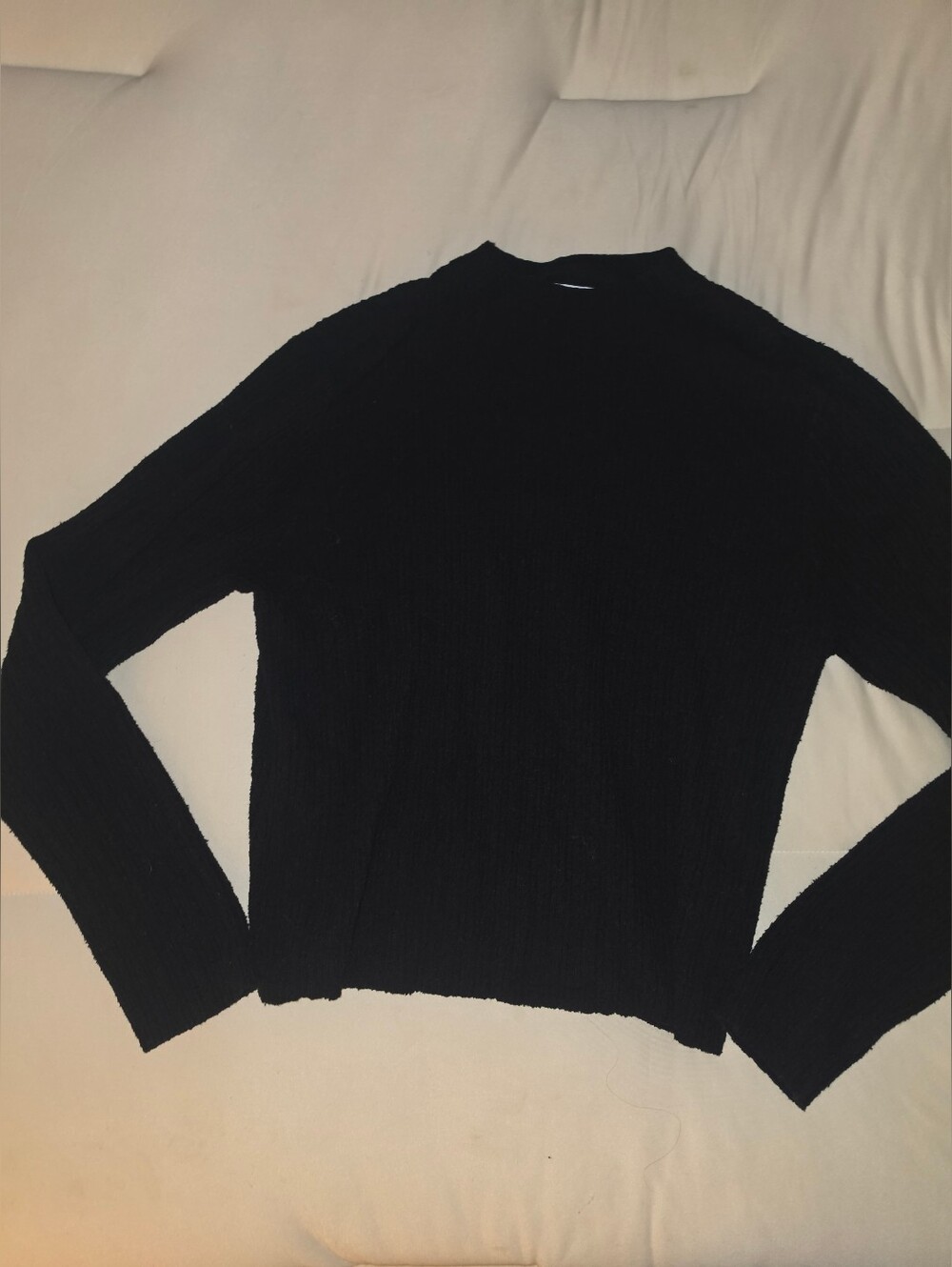 Womens Old Navy Black Ribbed Crewneck Sweater